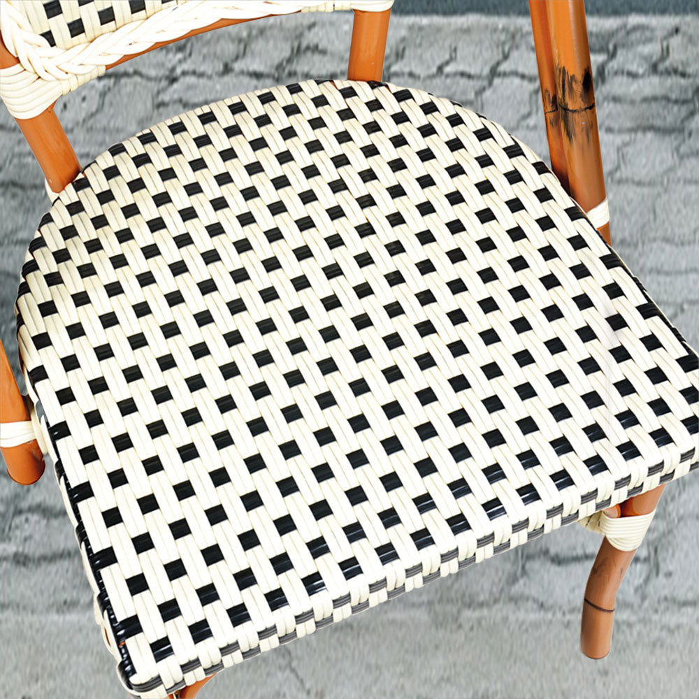 Paris Cafe Patio Dining Chair #color_cream/black