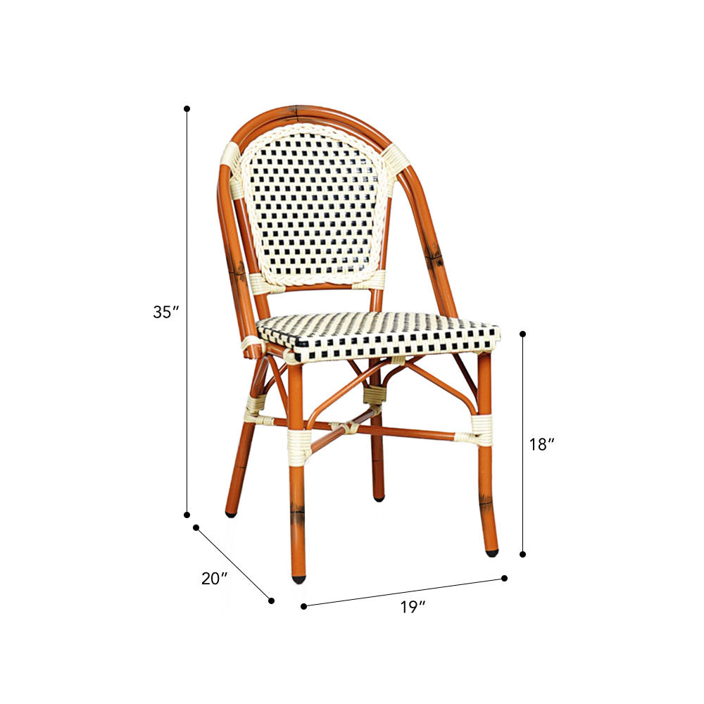 Paris Cafe Patio Dining Chair #color_cream/black