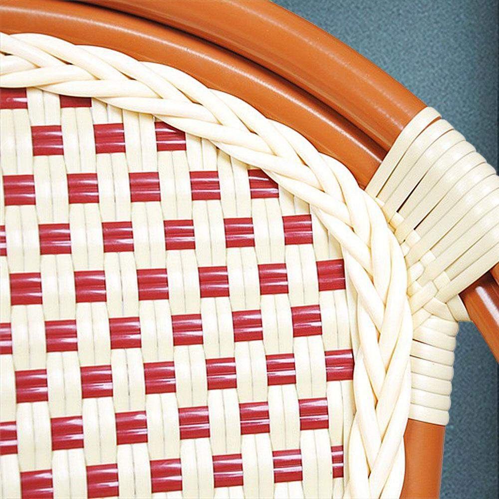 Paris Cafe Patio Dining Chair #color_cream/burgundy