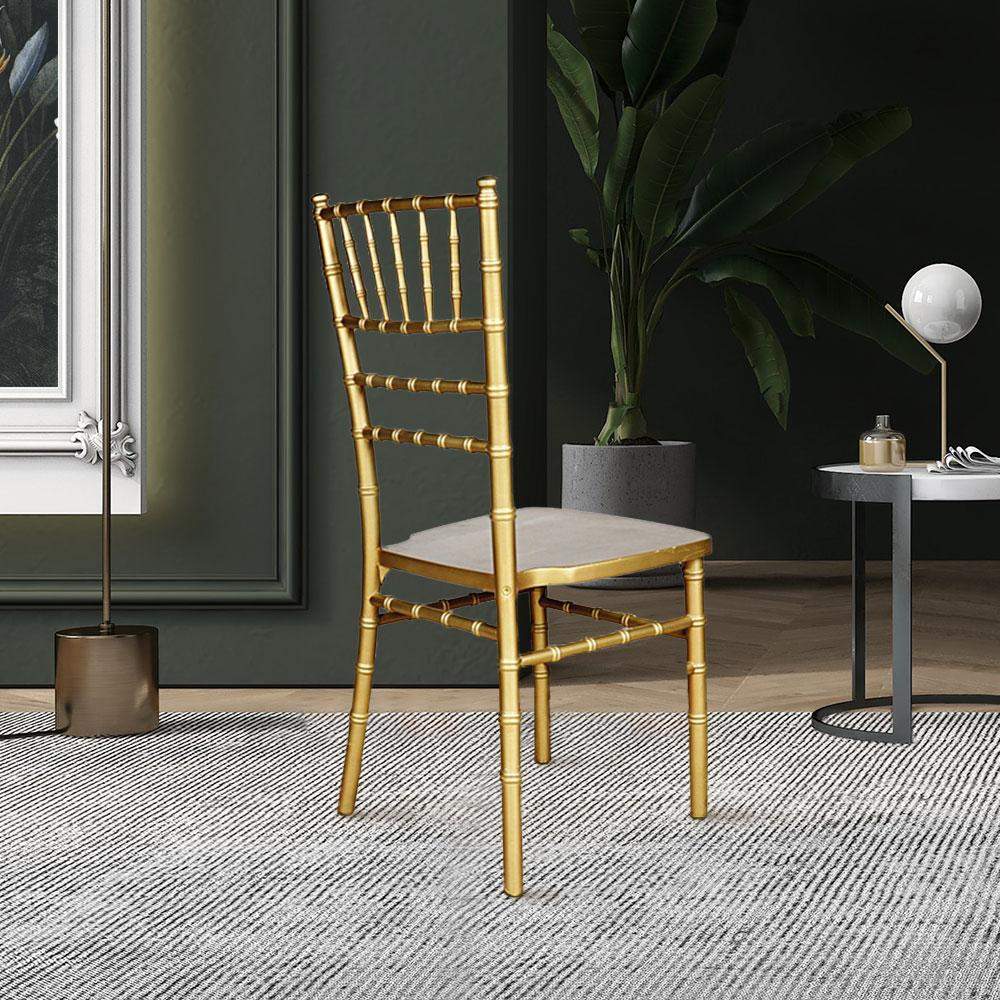 Chiavari Metal Ladder Back Dining Chair #color_gold