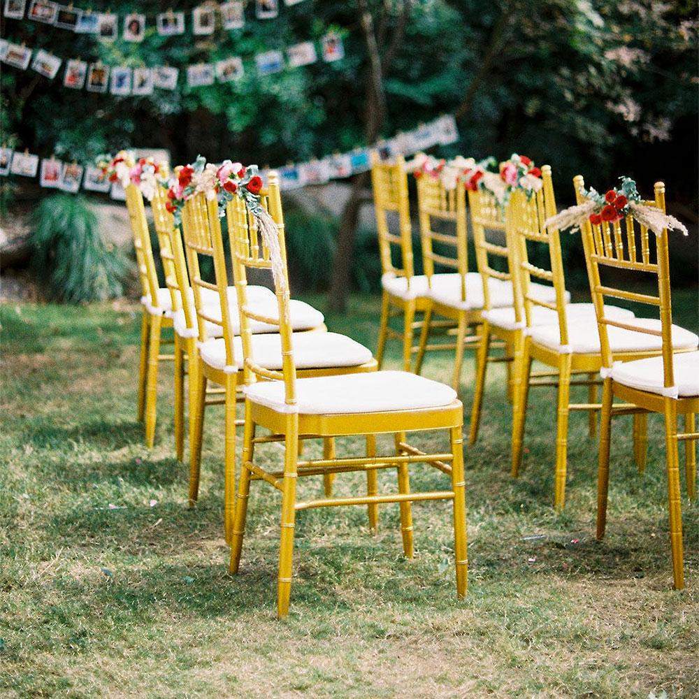 Chiavari Metal Ladder Back Dining Chair #color_gold