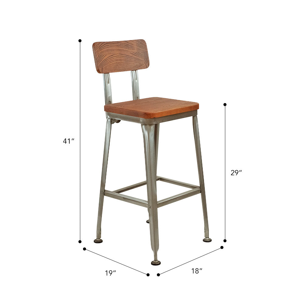 Heron Bar Stool with Solid Wood