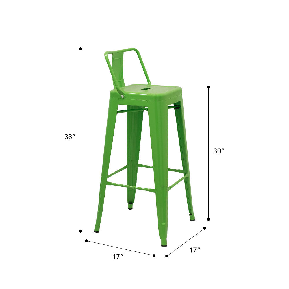 Marais A Bar Stool with Low Back #color_Green