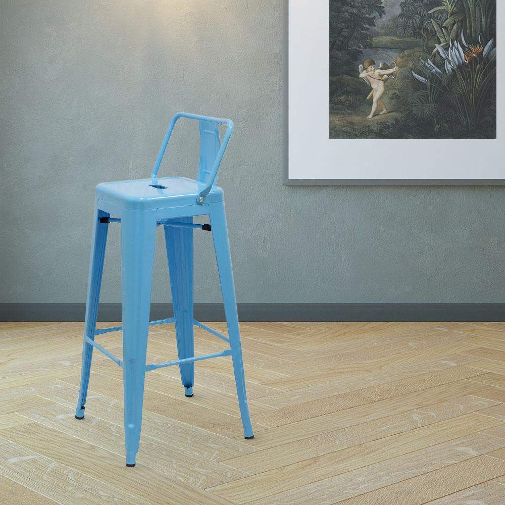 Marais A Bar Stool with Low Back #color_Blue