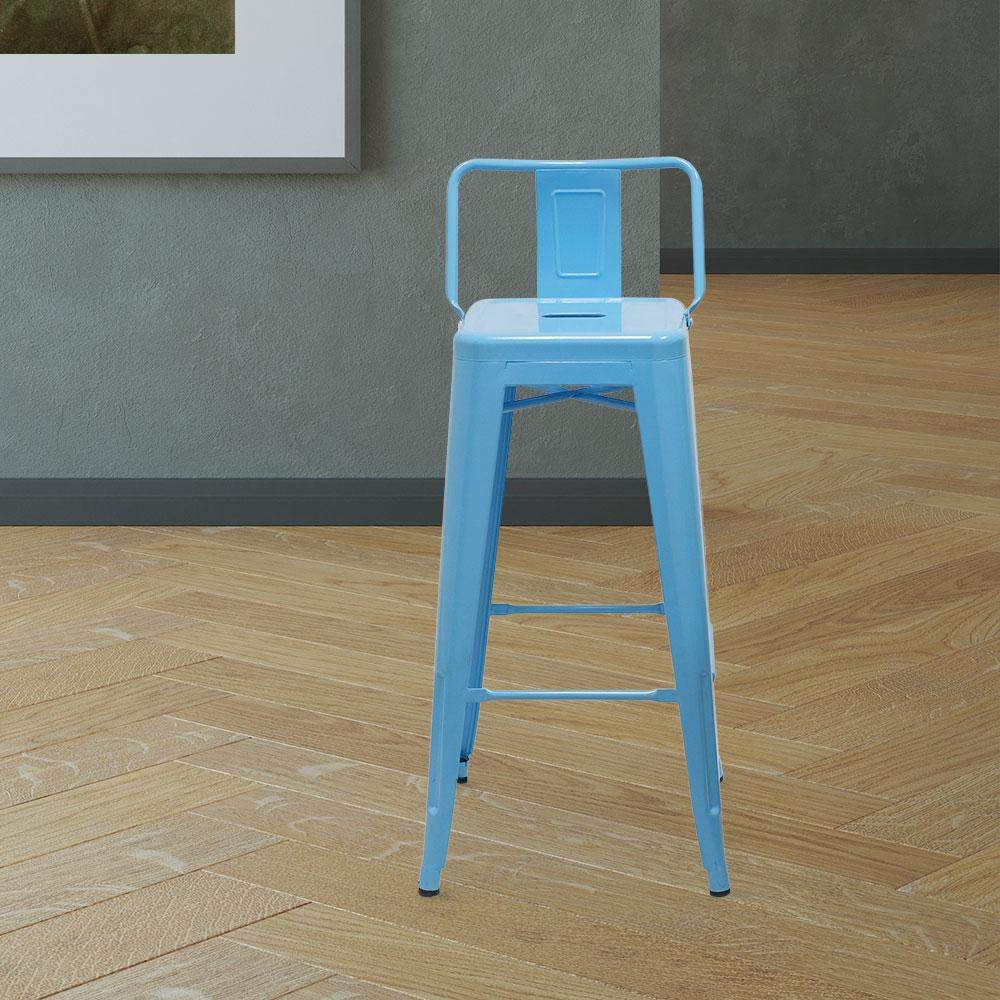 Marais A Bar Stool with Low Back #color_Blue