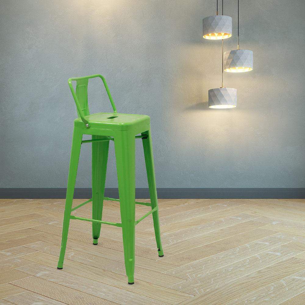 Marais A Bar Stool with Low Back #color_Green