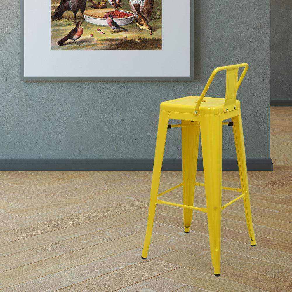 Marais A Bar Stool with Low Back #color_Yellow