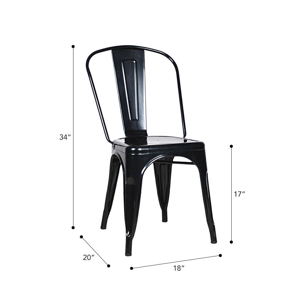 Marais A Dining Chair with Metal Seat #color_Black