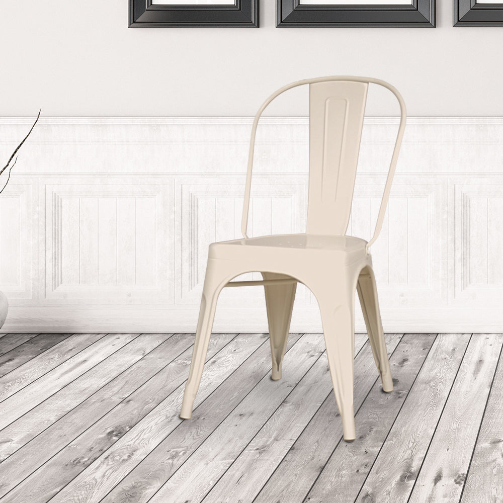 Marais A Dining Chair with Metal Seat #color_Ivory