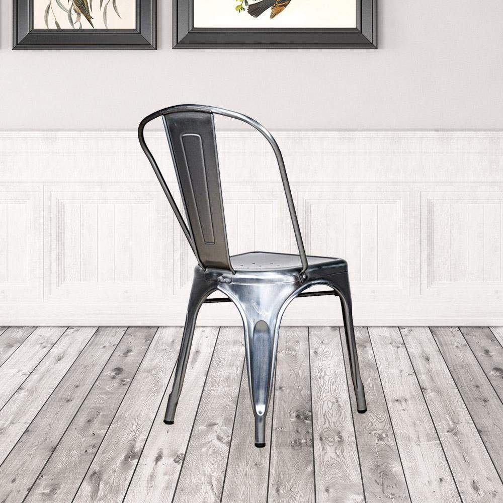 Marais A Dining Chair with Metal Seat #color_Polish Raw