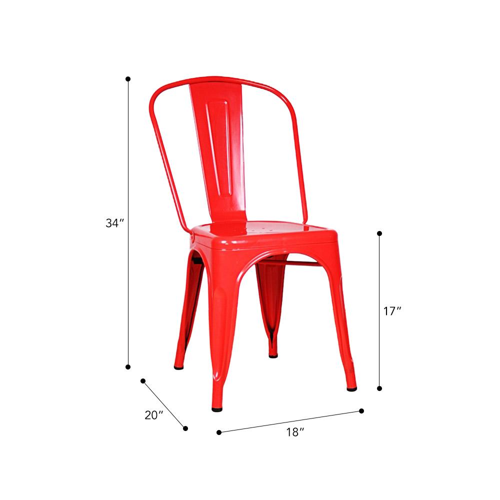 Marais A Dining Chair with Metal Seat #color_Red