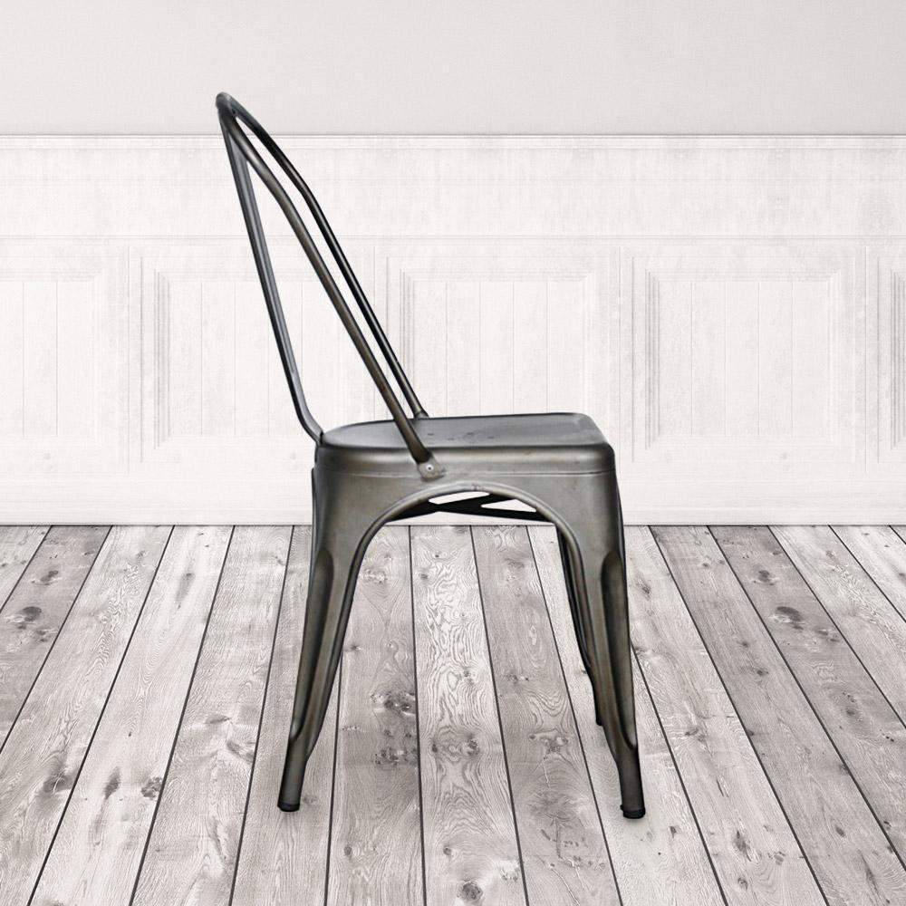 Marais A Dining Chair with Metal Seat #color_Rust