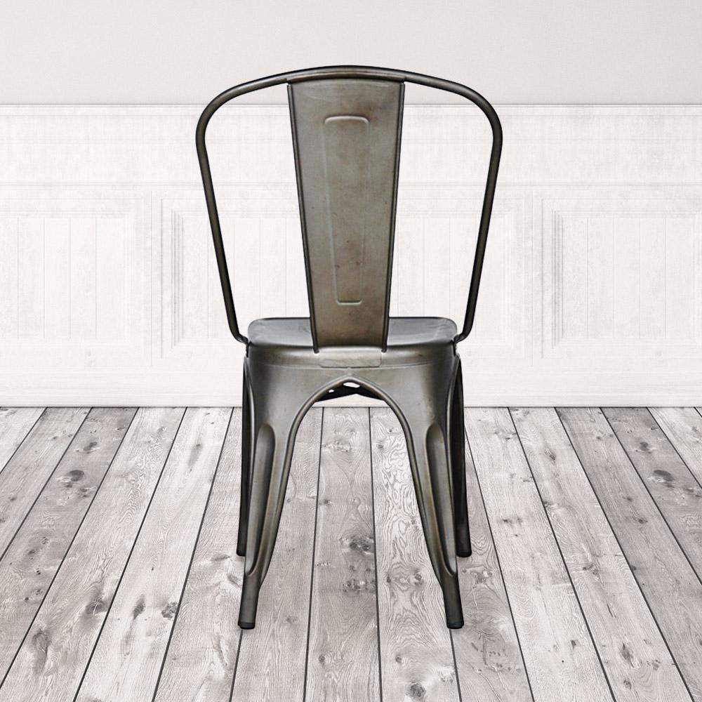 Marais A Dining Chair with Metal Seat #color_Rust