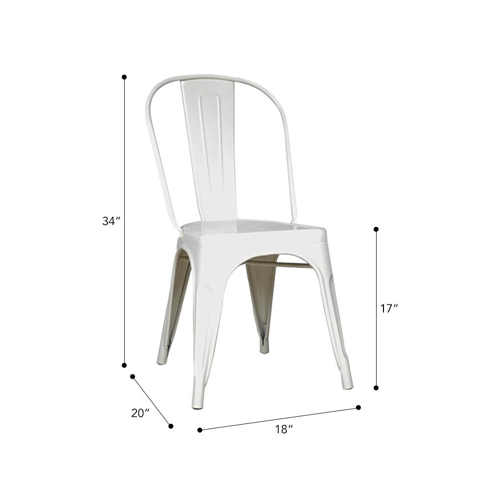 Marais A Dining Chair with Metal Seat #color_White