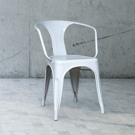 Marais A Arm Chair with Metal Seat #color_White