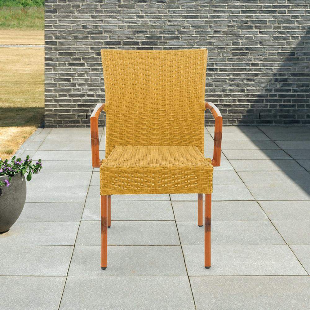 Lyon Tan Patio Dining Arm Chair