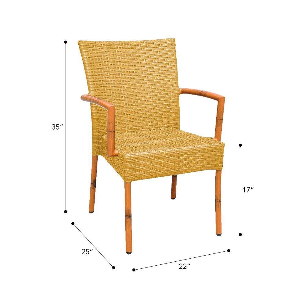 Lyon Tan Patio Dining Arm Chair