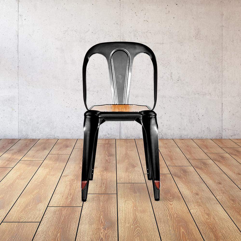 Marais Dining Chair #color_Black Semi Gloss/Ash Brown