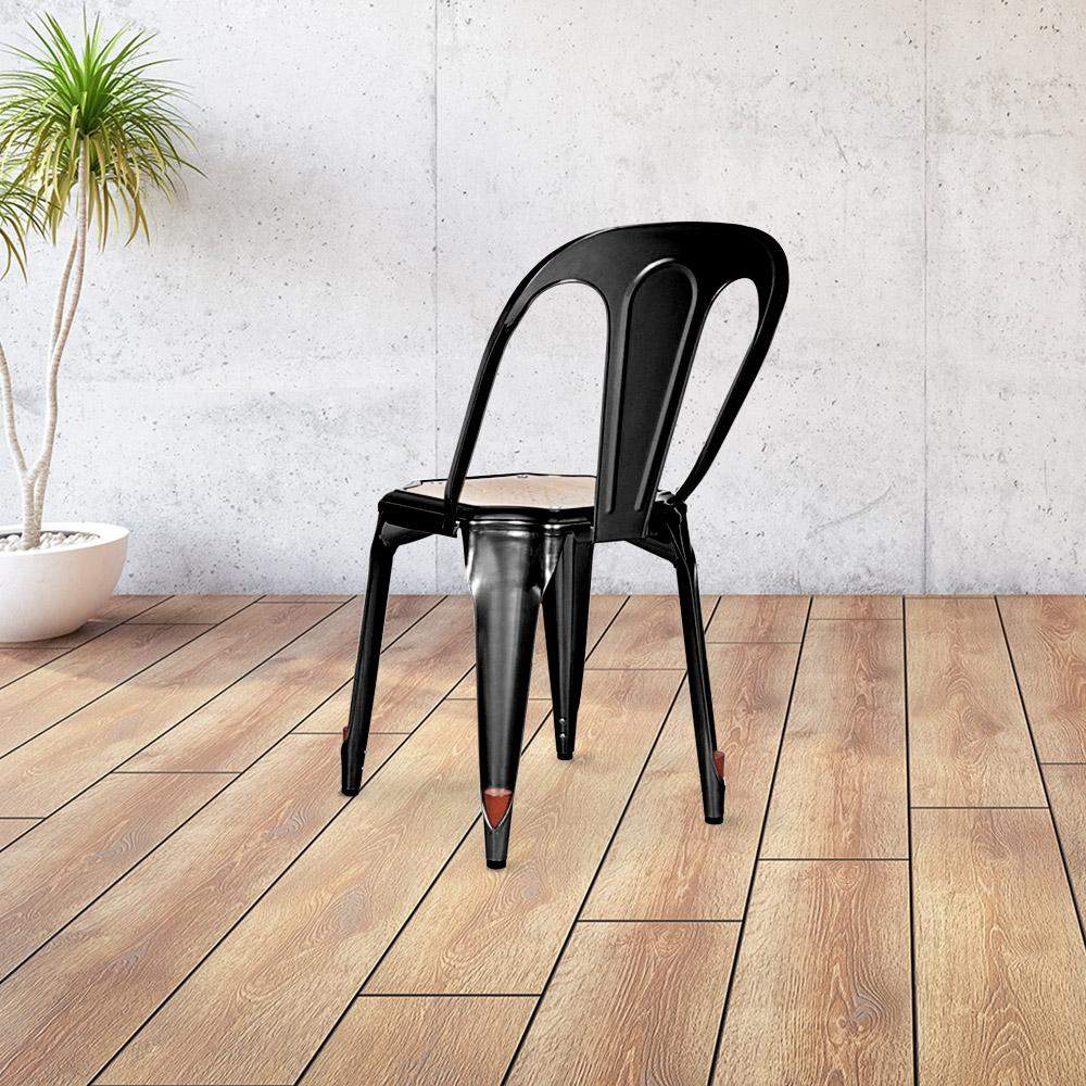 Marais Dining Chair #color_Black Semi Gloss/Ash Brown