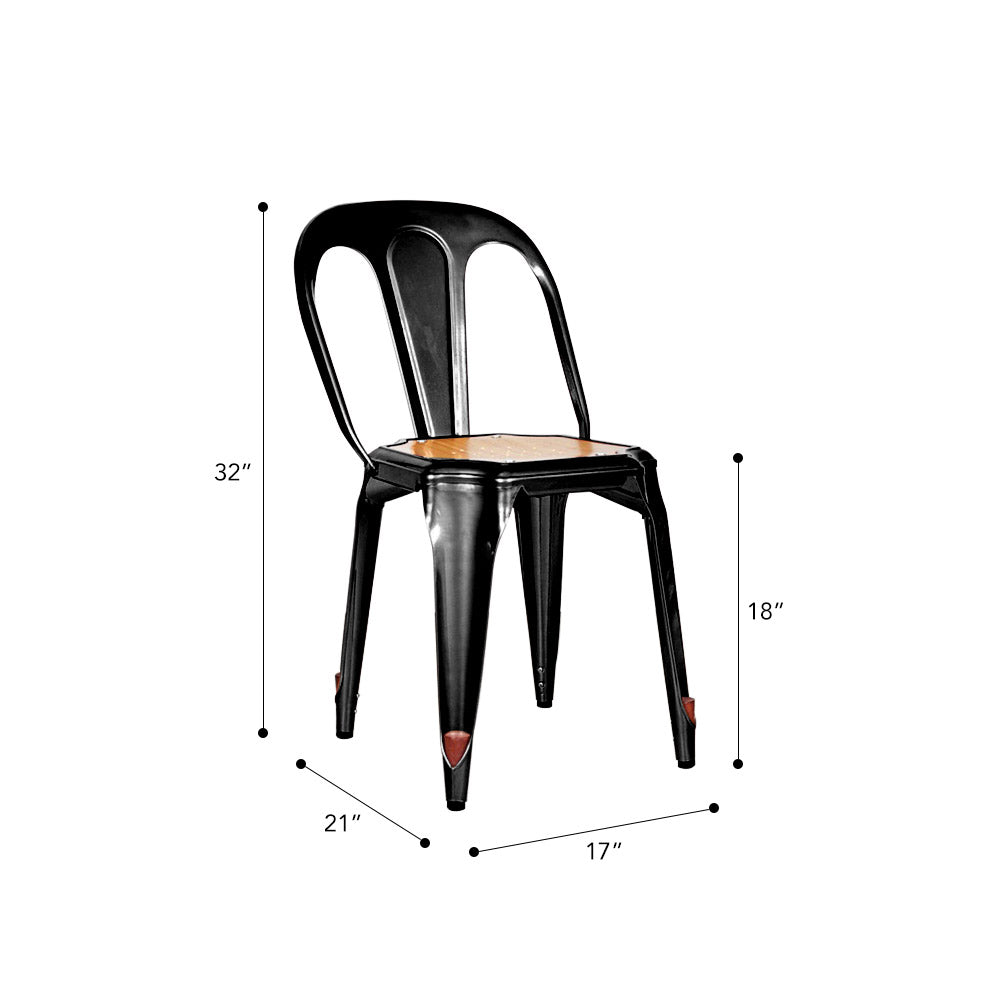 Marais Dining Chair #color_Black Semi Gloss/Ash Brown