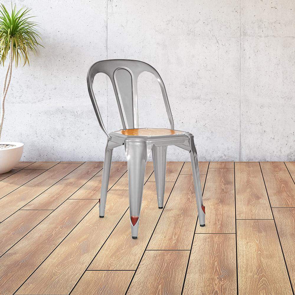 Marais Dining Chair #color_Flash Silver/Ash Brown