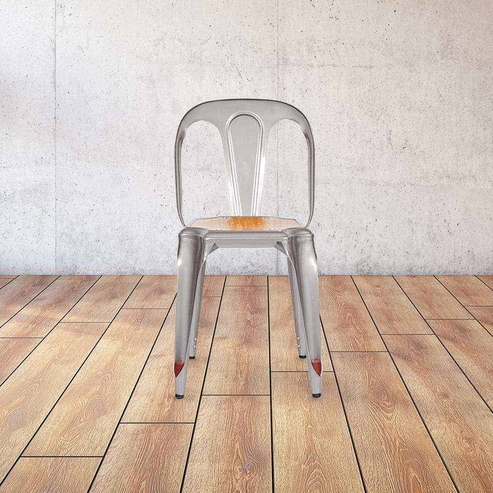 Marais Dining Chair #color_Flash Silver/Ash Brown