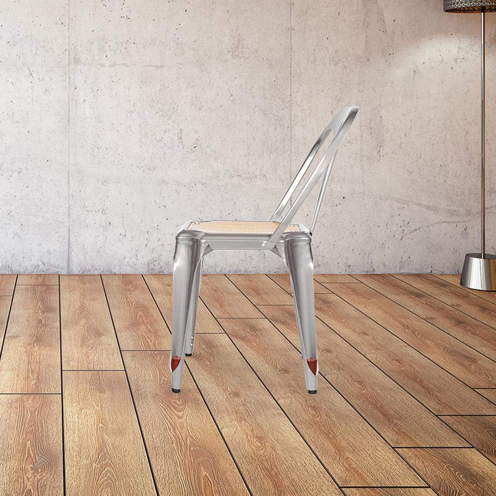 Marais Dining Chair #color_Flash Silver/Ash Brown