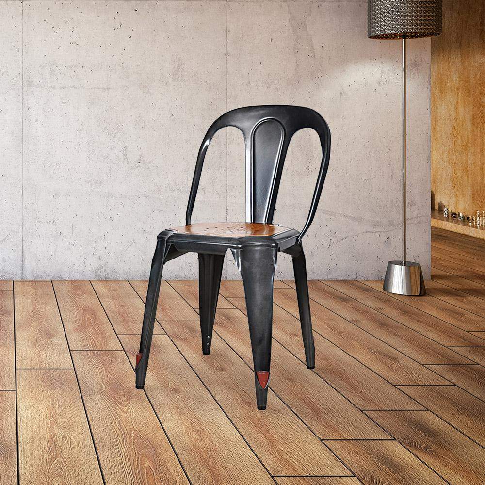 Marais Dining Chair #color_Gunmetal/Ash Brown