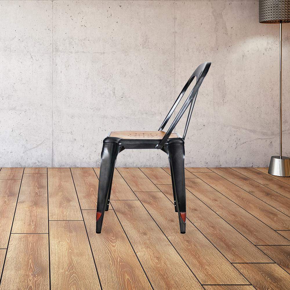 Marais Dining Chair #color_Gunmetal/Ash Brown