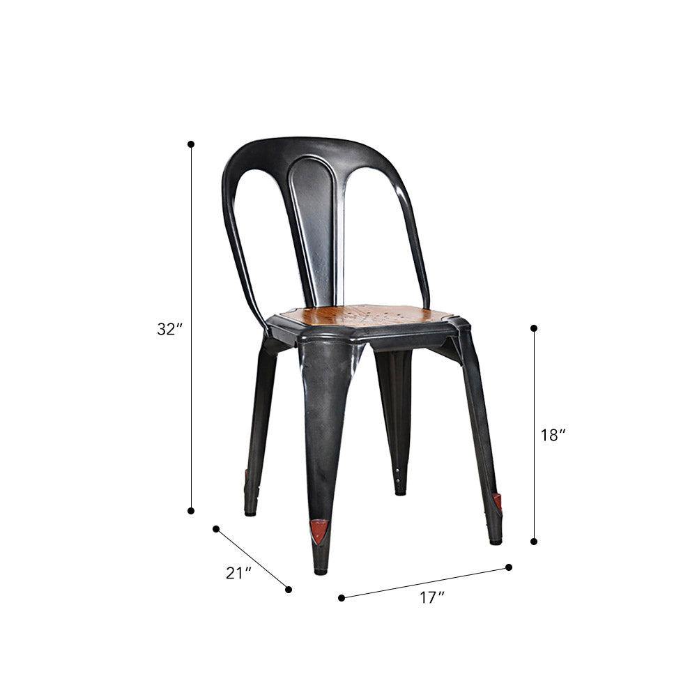 Marais Dining Chair #color_Gunmetal/Ash Brown