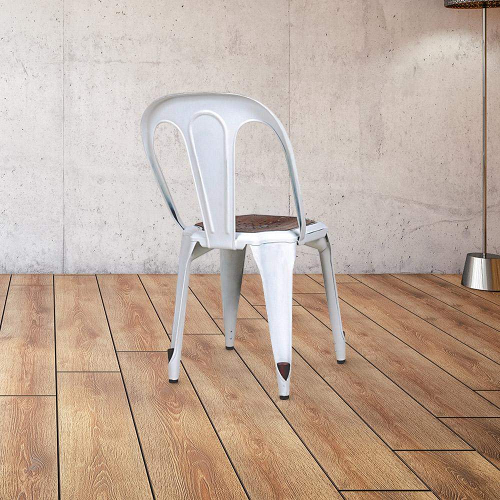 Marais Dining Chair #color_White/Ash Brown