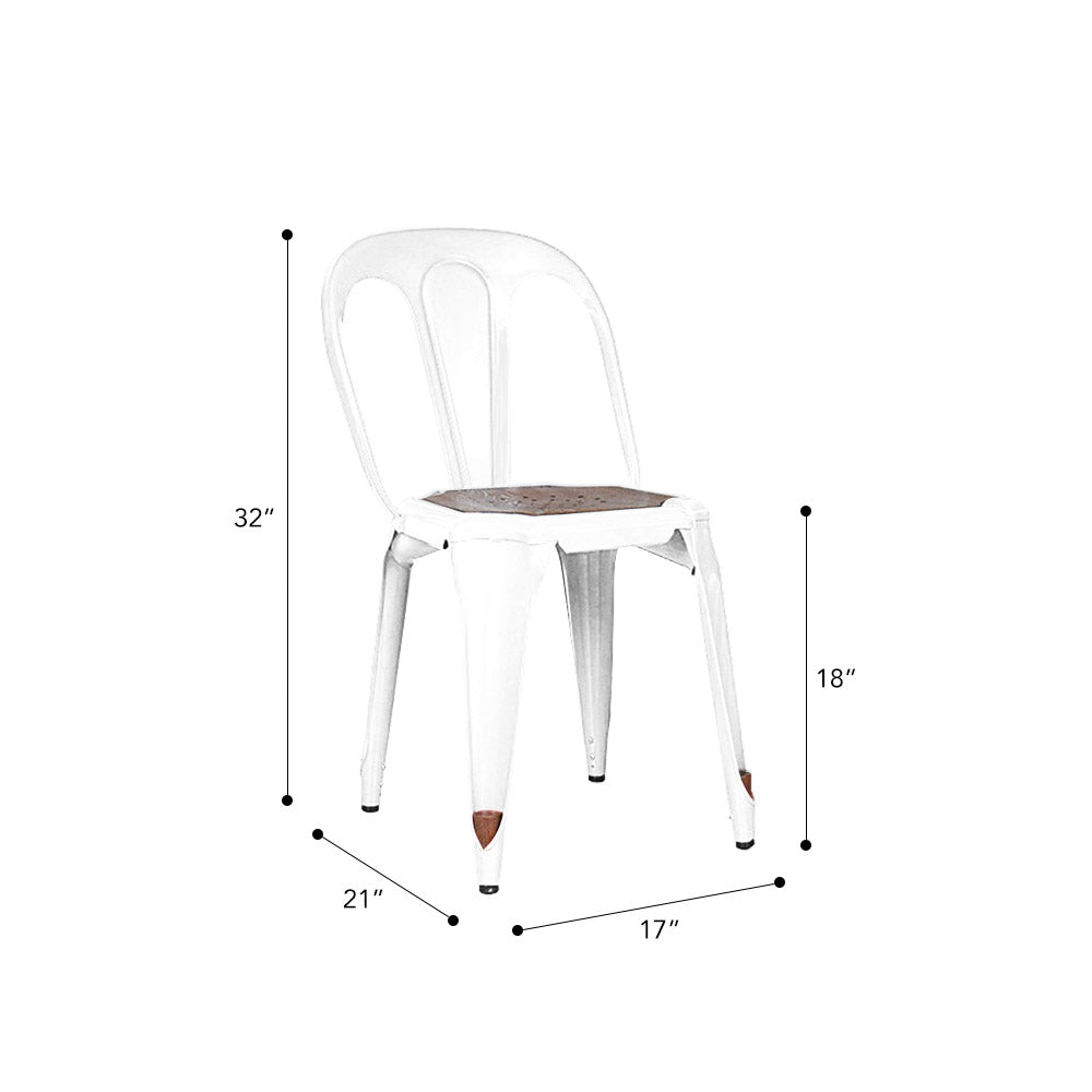 Marais Dining Chair #color_White Semi Gloss/Ash Brown